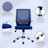 easycomfort easycomfort sedia da ufficio ergonomica con braccioli e supporto lombare poltrona ufficio girevole e altezza regolabile in tessuto blu
