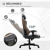 easycomfort sedia da gaming reclinabile a 150 con funzione dondolo poggiatesta e cuscino lombare grigio