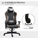 easycomfort sedia da gaming reclinabile a 150 con funzione dondolo poggiatesta e cuscino lombare grigio