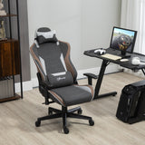 easycomfort sedia da gaming reclinabile a 150 con funzione dondolo poggiatesta e cuscino lombare grigio