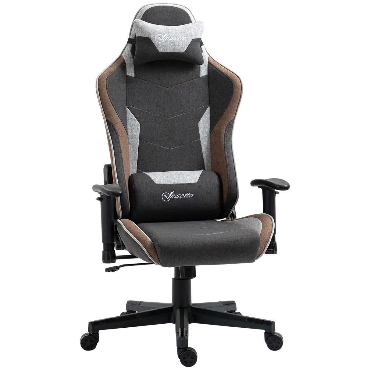 easycomfort sedia da gaming reclinabile a 150 con funzione dondolo poggiatesta e cuscino lombare grigio