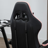 easycomfort sedia da gaming rosa e nero con altezza regolabile e schienale reclinabile 65x65x121 129 cm
