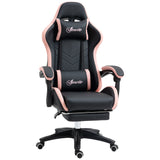 easycomfort sedia da gaming rosa e nero con altezza regolabile e schienale reclinabile 65x65x121 129 cm