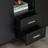 easycomfort easycomfort armadietto portastampante per lufficio con ruote a 360 in legno nero ean 8054111848787