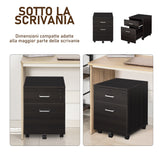 easycomfort easycomfort schedario da ufficio cassettiera per scrivania in legno 2 cassetti serratura con 2 chiavi nero 40x45x55 6cm ean 8054144134949
