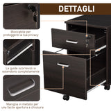 easycomfort easycomfort schedario da ufficio cassettiera per scrivania in legno 2 cassetti serratura con 2 chiavi nero 40x45x55 6cm ean 8054144134949