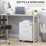 easycomfort easycomfort schedario da ufficio cassettiera per scrivania in legno 2 cassetti serratura con 2 chiavi bianco 40x45x55 6cm ean 8054144133461