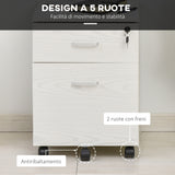 easycomfort easycomfort schedario da ufficio cassettiera per scrivania in legno 2 cassetti serratura con 2 chiavi bianco 40x45x55 6cm ean 8054144133461