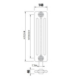 batteria completa radiatore termosifone in acciaio tubolare cordivari ardesia 4 colonne da 3 a 16 elementi h 2000 mm interasse 1944 mm tappi e riduzioni inclusi