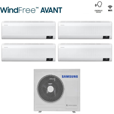 climatizzatore condizionatore quadri split inverter samsung serie windfree avant 9000_9000_12000_12000 btu con aj080txj4kg wi fi 9_9_12_12 r 32 novita