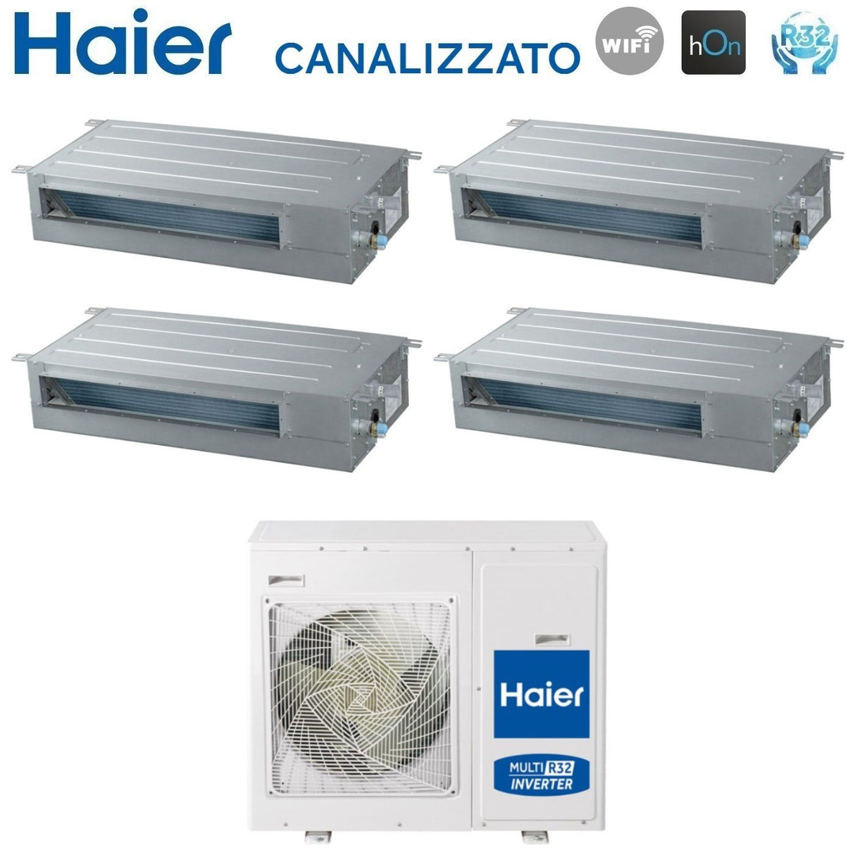 haier climatizzatore condizionatore canalizzato slim haier quadri split inverter bassa prevalenza 9999 con 4u75s2sr5fa r 32 wi fi integrato 9000900090009000