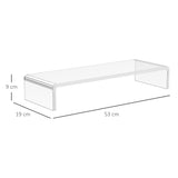 easycomfort supporto per monitor computer tv supporto per schermi in vetro acrilico trasparente 53x19x9cm