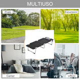 easycomfort easycomfort brandina pieghevole e imbottita letto da campeggio nero