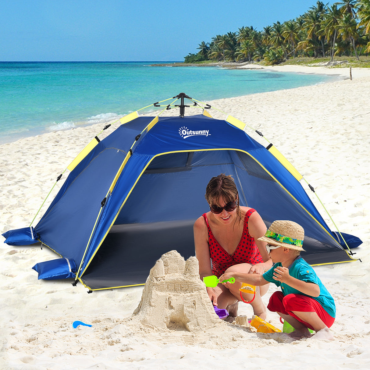 easycomfort easycomfort tenda da spiaggia pop up con finestre traforate e porta richiudibile