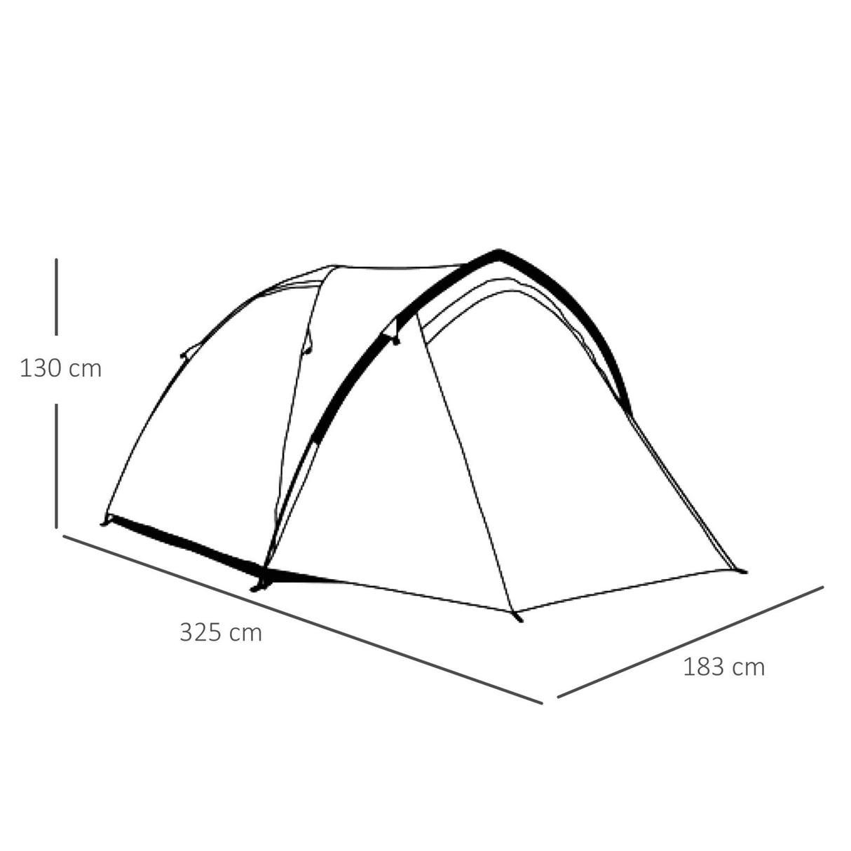 easycomfort easycomfort tenda da campeggio 4 posti impermeabile con vestibolo e finestre grigio