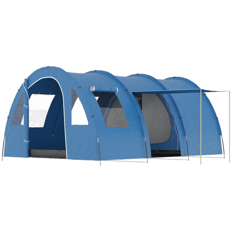 easycomfort easycomfort tenda da campeggio per 5 6 persone con 2 porte finestre e tasche portaoggetti 475x315x215 cm blu