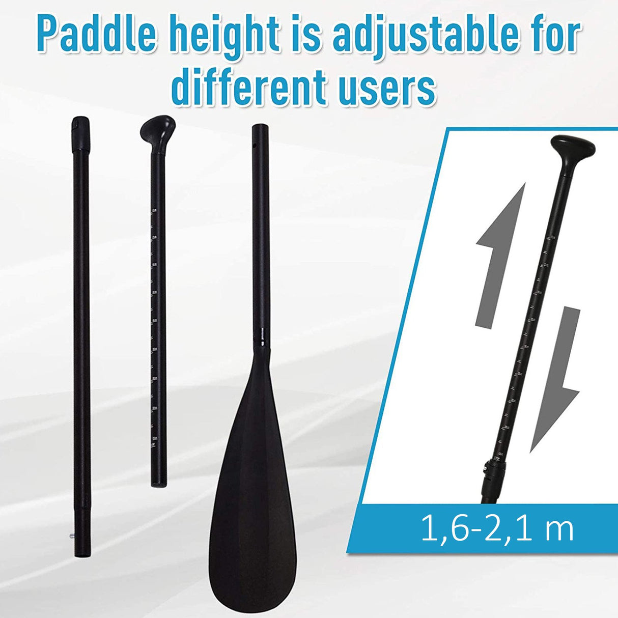 easycomfort easycomfort tavola gonfiabile sup stand up paddle con pagaia regolabile blu 305x76x10cm