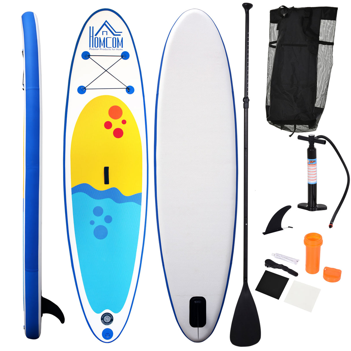 easycomfort easycomfort tavola gonfiabile sup stand up paddle con pagaia regolabile blu 305x76x10cm