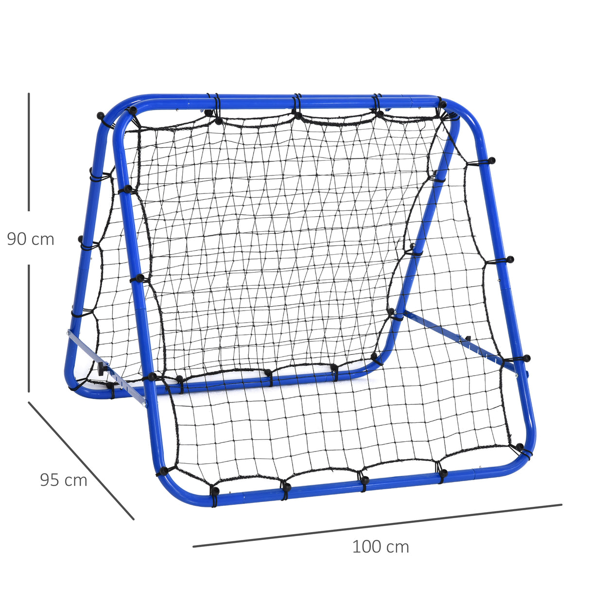 easycomfort easycomfort rete da calcio rebounder pieghevole con angolo regolabile e picchetti 100x95x90 cm blu