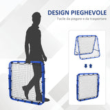 easycomfort easycomfort rete da calcio rebounder pieghevole con angolo regolabile e picchetti 100x95x90 cm blu