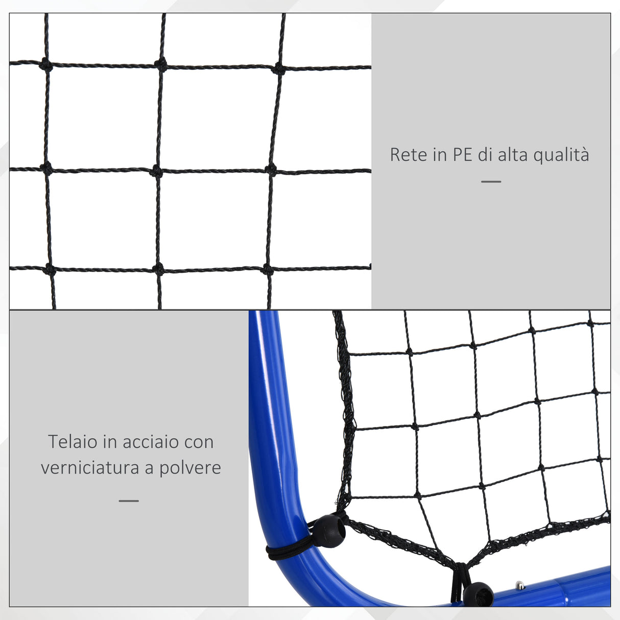 easycomfort easycomfort rete da calcio rebounder pieghevole con angolo regolabile e picchetti 100x95x90 cm blu