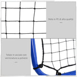 easycomfort easycomfort rete da calcio rebounder pieghevole con angolo regolabile e picchetti 100x95x90 cm blu