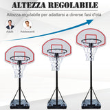 easycomfort canestro da basket da esterno con supporto e altezza regolabile in acciaio