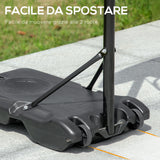 easycomfort canestro basket con altezza regolabile 195 245cm base con ruote e tabellone blu