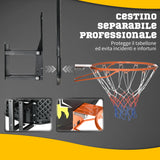easycomfort canestro basket per bambini e adulti da indoor e outdoor in acciaio e pe 110x90x70 cm nero e giallo 36766