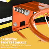 easycomfort canestro basket per bambini e adulti da indoor e outdoor in acciaio e pe 110x90x70 cm nero e giallo