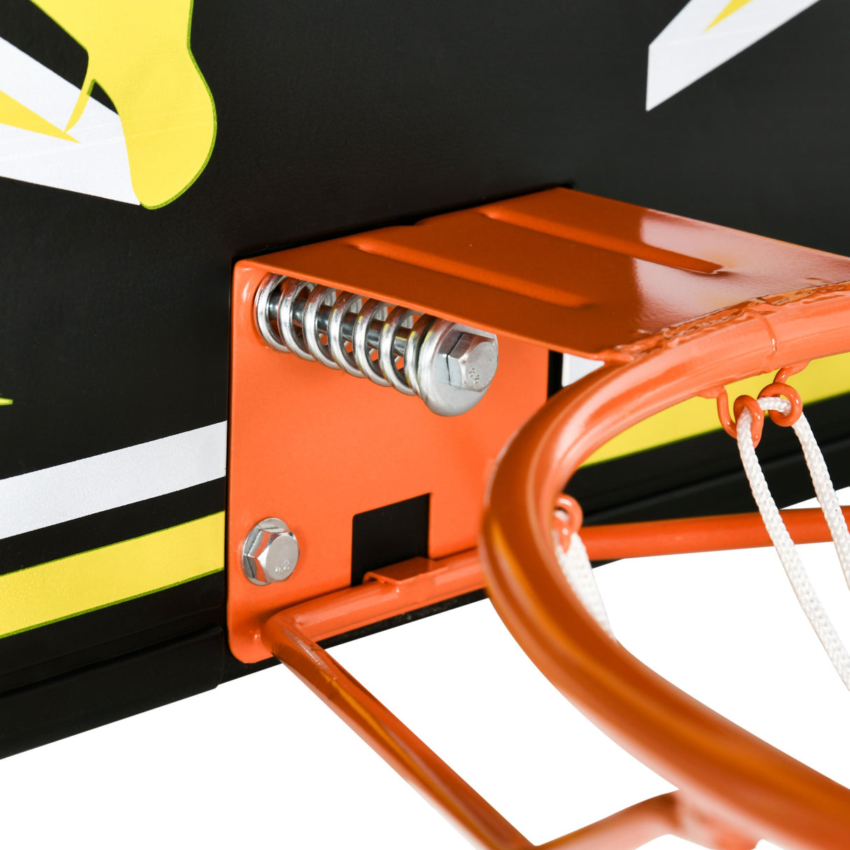 easycomfort canestro basket per bambini e adulti da indoor e outdoor in acciaio e pe 110x90x70 cm nero e giallo