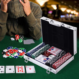 easycomfort valigetta poker professionale in alluminio set con 200 fiches e 2 mazzi per texas hold em e blackjack