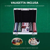 easycomfort valigetta poker professionale in alluminio set con 200 fiches e 2 mazzi per texas hold em e blackjack