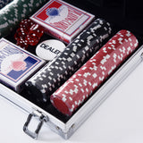 easycomfort valigetta poker professionale in alluminio set con 200 fiches e 2 mazzi per texas hold em e blackjack