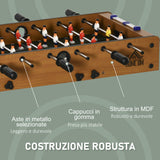 easycomfort calcio balilla pieghevole in legno con 6 aste 18 giocatori e segnapunti 69x37x70cm