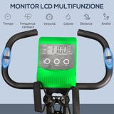 easycomfort easycomfort cyclette pieghevole 2 in 1 resistenza magnetica regolabile 8 livelli bici da fitness con sensore di frequenza cardiaca elastici per braccia schermo lcd verde