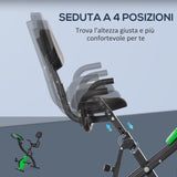 easycomfort easycomfort cyclette pieghevole 2 in 1 resistenza magnetica regolabile 8 livelli bici da fitness con sensore di frequenza cardiaca elastici per braccia schermo lcd verde