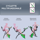 easycomfort easycomfort cyclette pieghevole 2 in 1 resistenza magnetica regolabile 8 livelli bici da fitness con sensore di frequenza cardiaca elastici per braccia schermo lcd verde