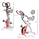 easycomfort cyclette pieghevole 2 in 1 resistenza regolabile su 8 livelli elastici per braccia e schermo lcd 97x51x115cm rosa