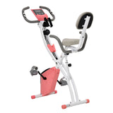 easycomfort cyclette pieghevole 2 in 1 resistenza regolabile su 8 livelli elastici per braccia e schermo lcd 97x51x115cm rosa