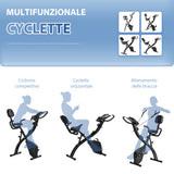 easycomfort easycomfort cyclette pieghevole in acciaio con maniglie e bande elastiche