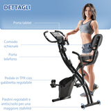 easycomfort easycomfort cyclette pieghevole in acciaio con maniglie e bande elastiche