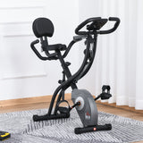 easycomfort easycomfort cyclette pieghevole con schienale bande elastiche e display lcd grigia