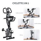 easycomfort easycomfort cyclette pieghevole con schienale bande elastiche e display lcd grigia