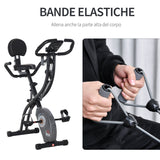 easycomfort easycomfort cyclette pieghevole con schienale bande elastiche e display lcd grigia