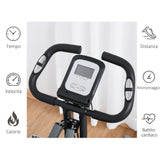 easycomfort easycomfort cyclette pieghevole con schienale bande elastiche e display lcd grigia