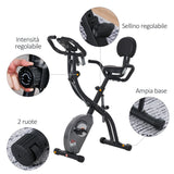 easycomfort easycomfort cyclette pieghevole con schienale bande elastiche e display lcd grigia