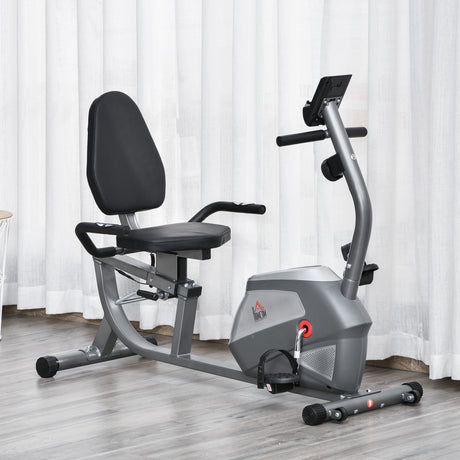 easycomfort easycomfort cyclette orizzontale con seduta regolabile 8 resistenze e monitor lcd 121 5 136x62 5x98cm grigio