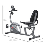 easycomfort easycomfort cyclette orizzontale con seduta regolabile 8 resistenze e monitor lcd 121 5 136x62 5x98cm grigio