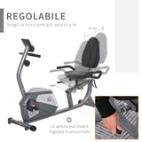 easycomfort easycomfort cyclette orizzontale con seduta regolabile 8 resistenze e monitor lcd 121 5 136x62 5x98cm grigio